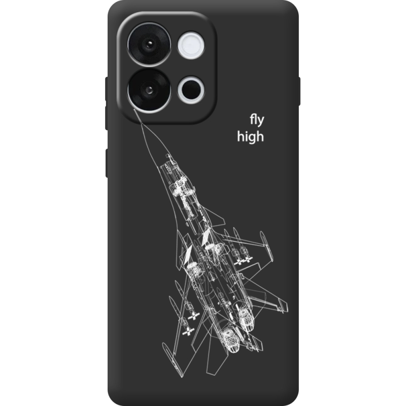 Чорний чохол BoxFace OnePlus 13T Військовий літак