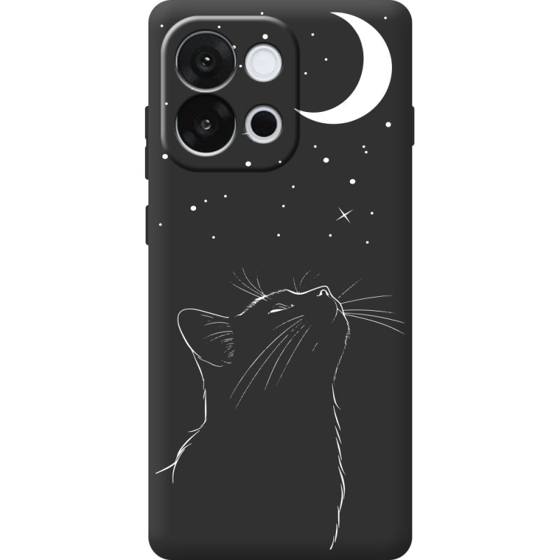 Чорний чохол BoxFace OnePlus 13T Місячний кіт