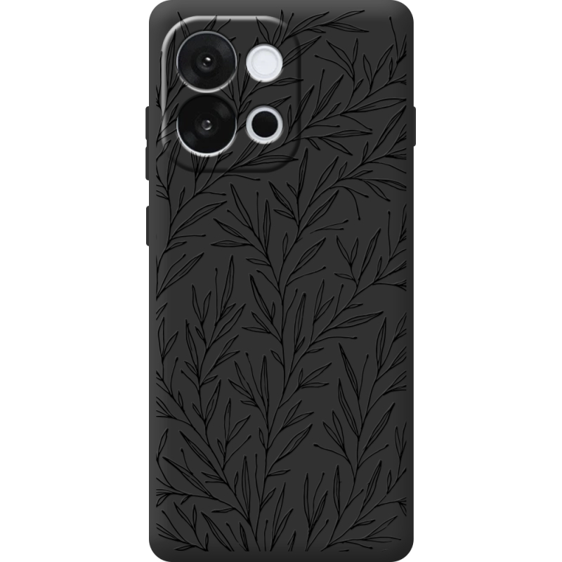 Чорний чохол BoxFace OnePlus 13T Leaves