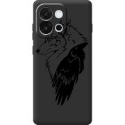 Чорний чохол BoxFace OnePlus 13T Wolf and Raven