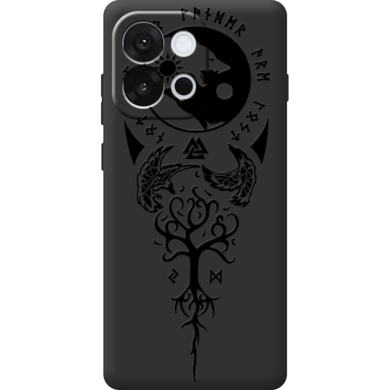 Чорний чохол BoxFace OnePlus 13T Hugin and Munin