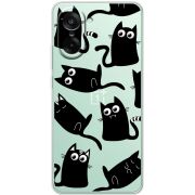 Прозорий чохол BoxFace OnePlus Ace 5 Racing с 3D-глазками Black Kitty