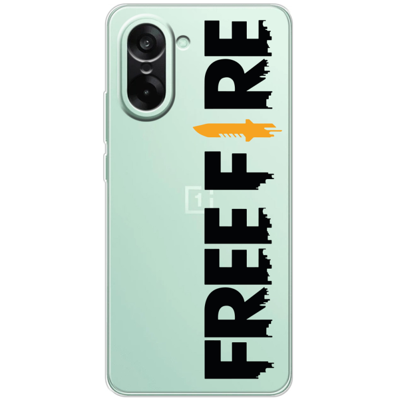 Прозорий чохол BoxFace OnePlus Ace 5 Racing Free Fire Black Logo