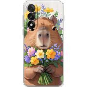 Прозорий чохол BoxFace OnePlus Ace 5 Ultra Капибара з квітами