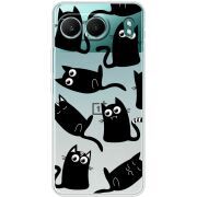 Прозорий чохол BoxFace OnePlus Nord 4 с 3D-глазками Black Kitty