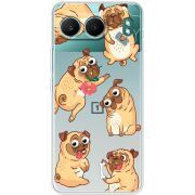 Прозорий чохол BoxFace OnePlus Nord 4 с 3D-глазками Pug