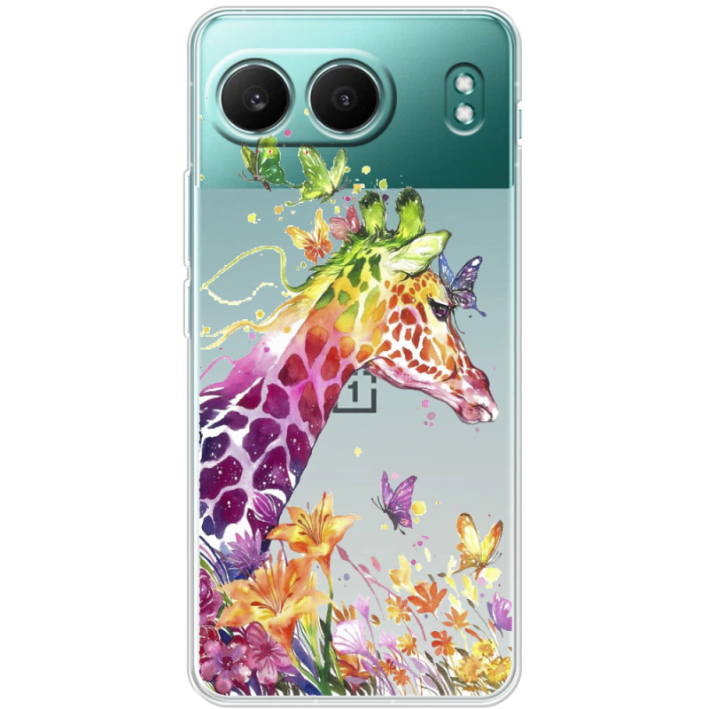 Прозорий чохол BoxFace OnePlus Nord 4 Colorful Giraffe