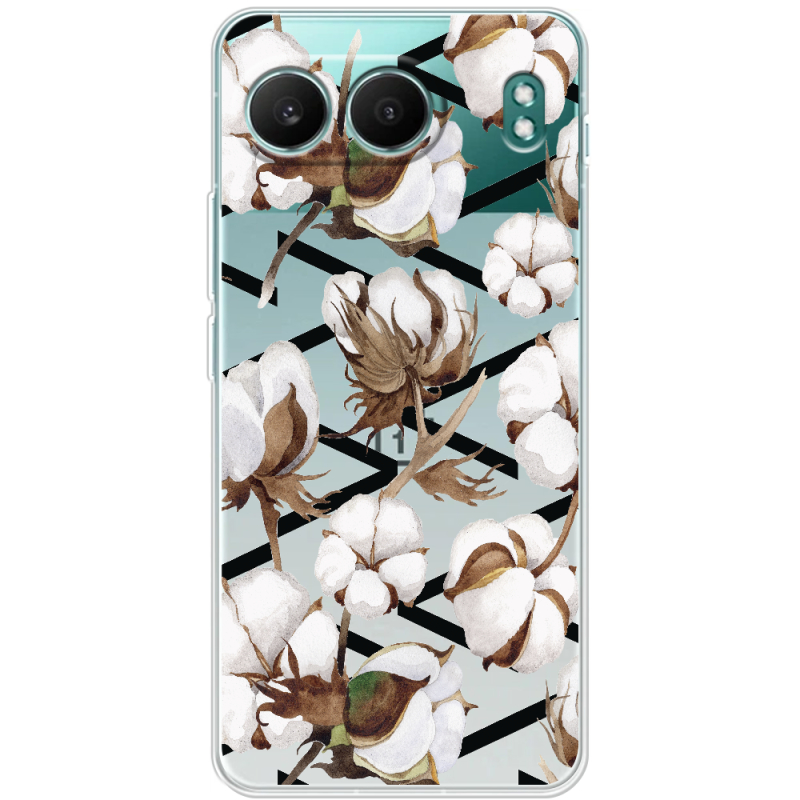 Прозорий чохол BoxFace OnePlus Nord 4 Cotton flowers