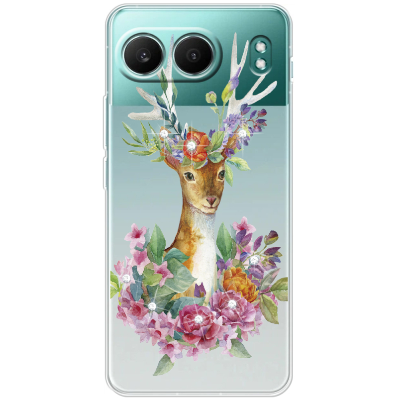 Чохол зі стразами OnePlus Nord 4 Deer with flowers