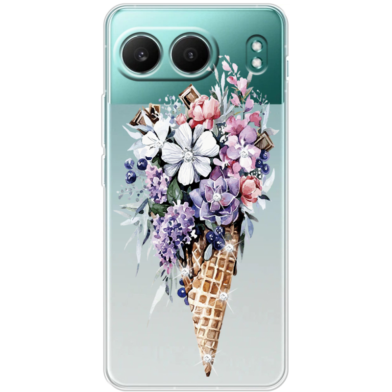 Чохол зі стразами OnePlus Nord 4 Ice Cream Flowers