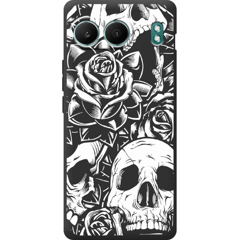 Чорний чохол BoxFace OnePlus Nord 4 Skull and Roses