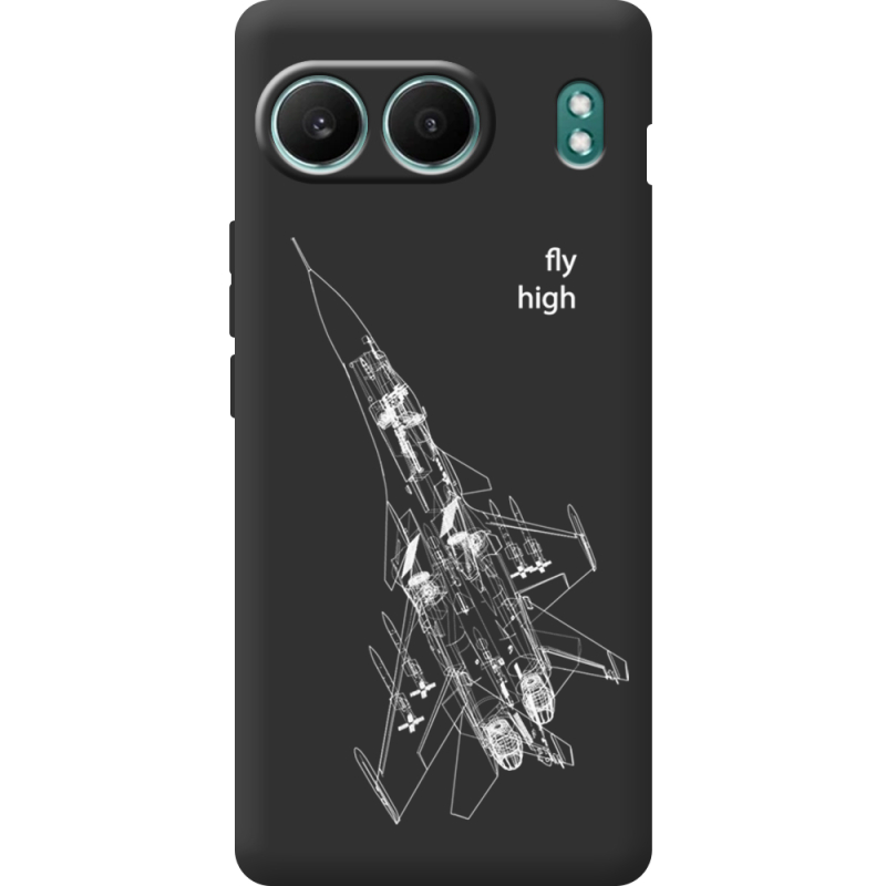 Чорний чохол BoxFace OnePlus Nord 4 Військовий літак