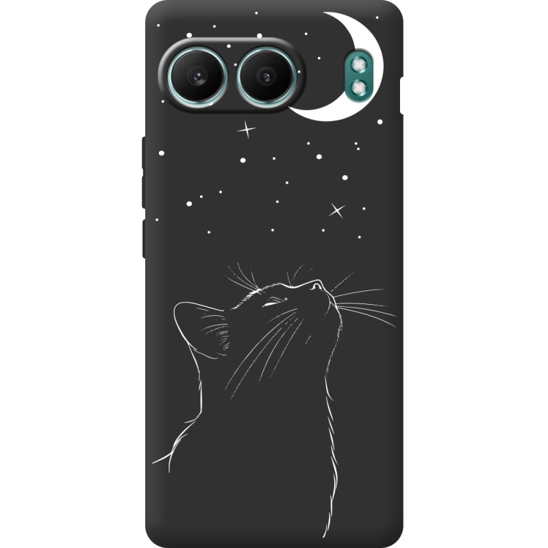 Чорний чохол BoxFace OnePlus Nord 4 Місячний кіт