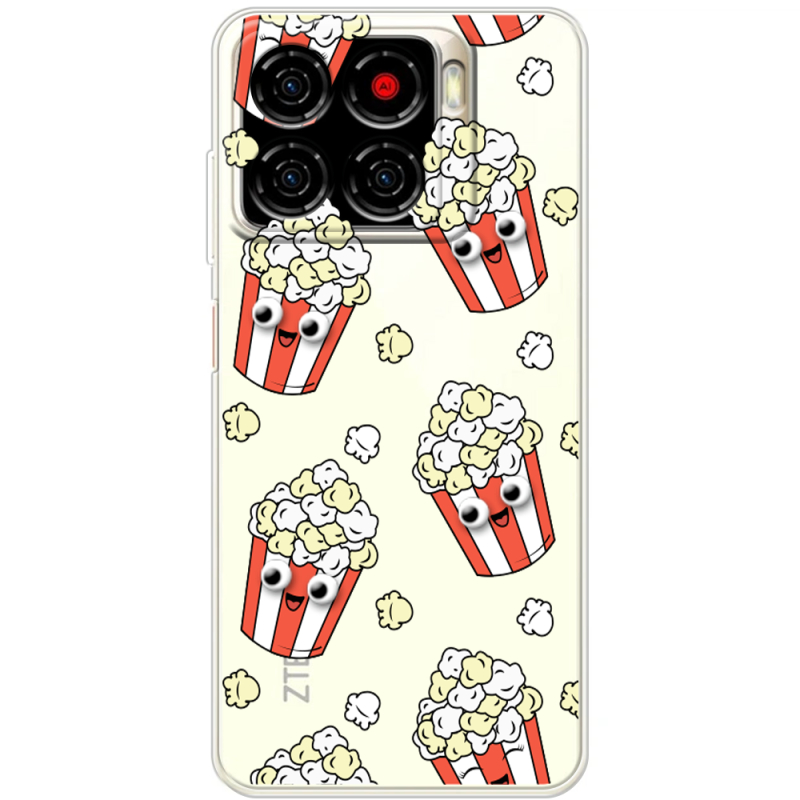 Прозорий чохол BoxFace ZTE Blade A56 с 3D-глазками Popcorn