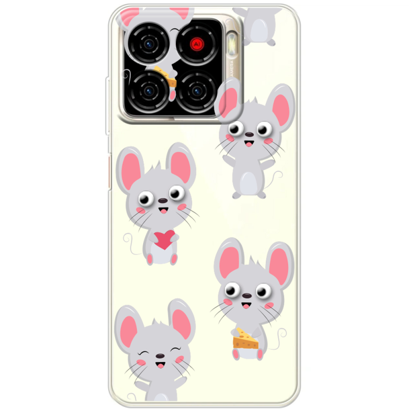 Прозорий чохол BoxFace ZTE Blade A56 с 3D-глазками Mouse