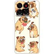 Прозорий чохол BoxFace ZTE Blade A56 с 3D-глазками Pug