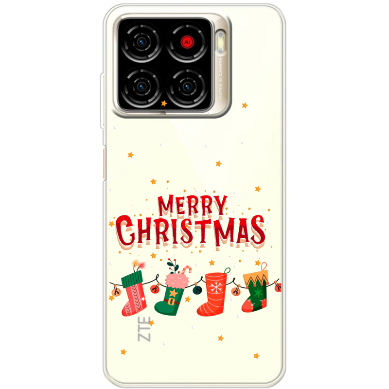 Прозорий чохол BoxFace ZTE Blade A56 Merry Christmas