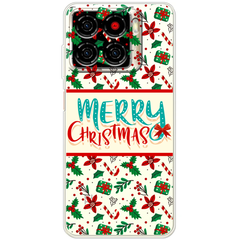 Прозорий чохол BoxFace ZTE Blade A56 Vintage Christmas Pattern
