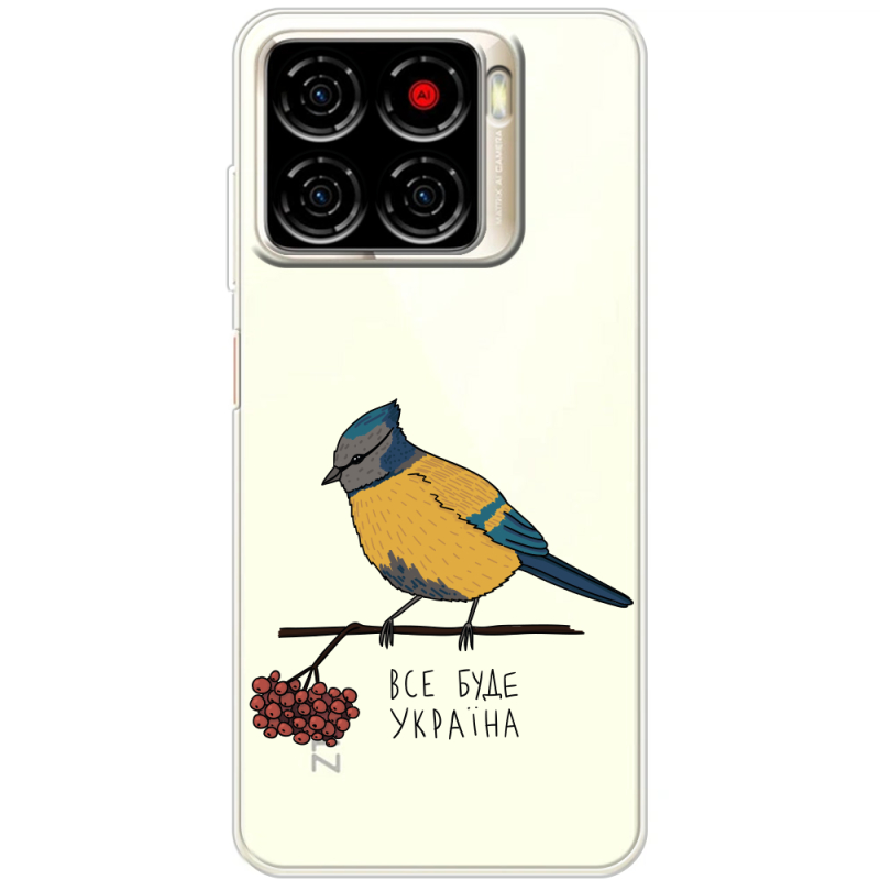 Прозорий чохол BoxFace ZTE Blade A56 Синиця і калина