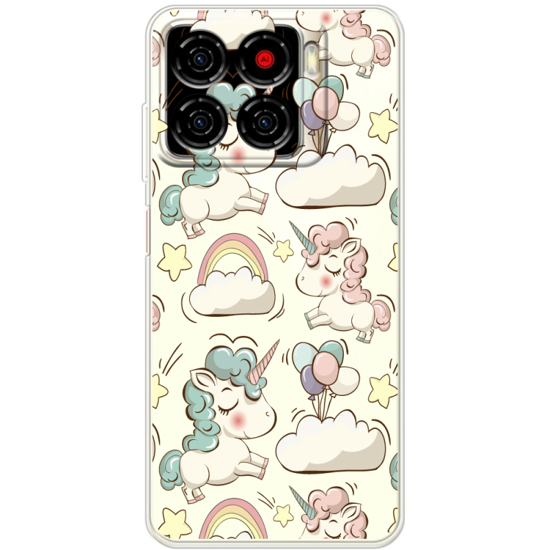 Прозорий чохол BoxFace ZTE Blade A56 Unicorns