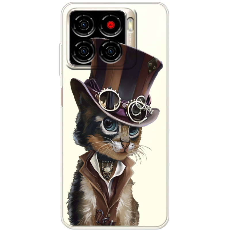Прозорий чохол BoxFace ZTE Blade A56 Steampunk Cat
