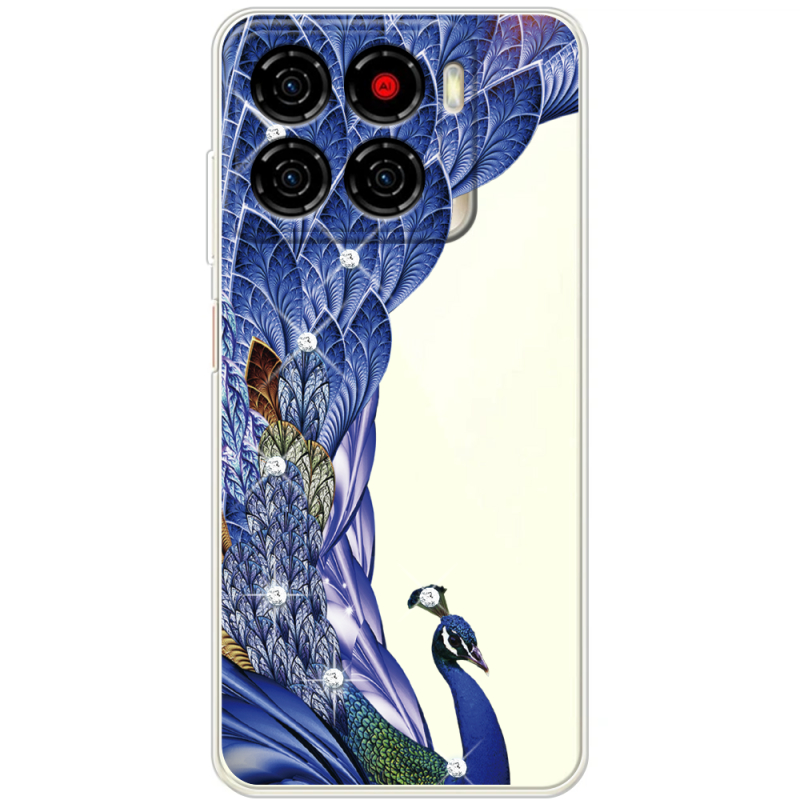 Чохол зі стразами ZTE Blade A56 Peafowl