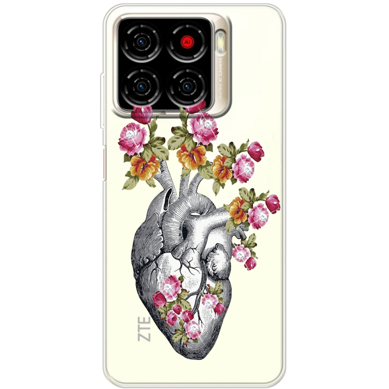 Чохол зі стразами ZTE Blade A56 Heart