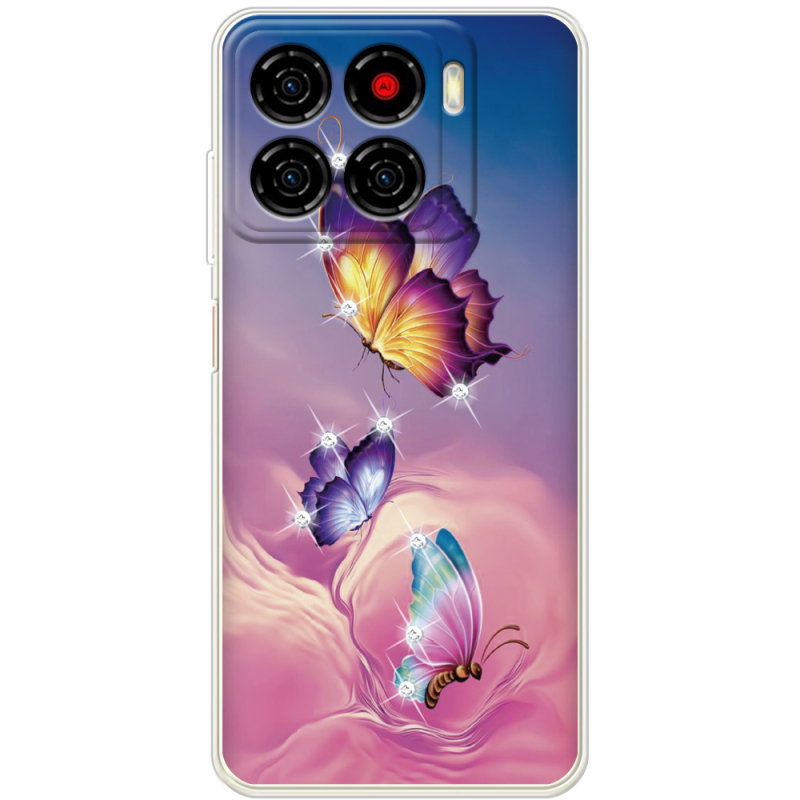 Чохол зі стразами ZTE Blade A56 Butterflies