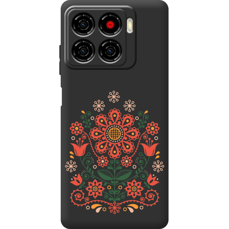 Чорний чохол BoxFace ZTE Blade A56 Ukrainian Ornament