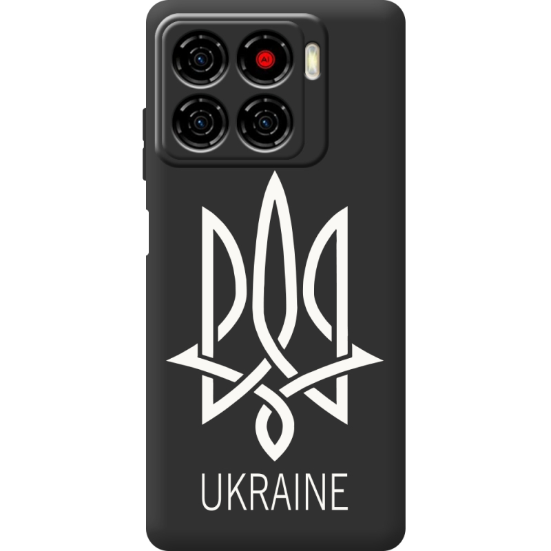 Чорний чохол BoxFace ZTE Blade A56 Тризуб монограмма ukraine