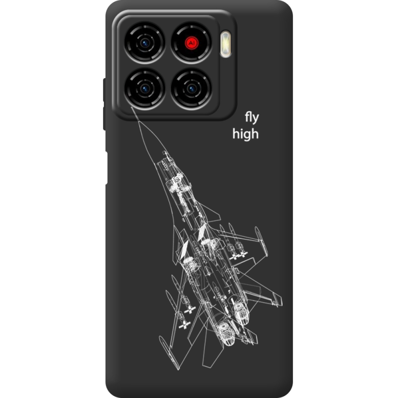 Чорний чохол BoxFace ZTE Blade A56 Військовий літак