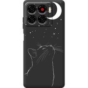 Чорний чохол BoxFace ZTE Blade A56 Місячний кіт