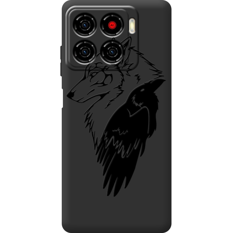 Чорний чохол BoxFace ZTE Blade A56 Wolf and Raven