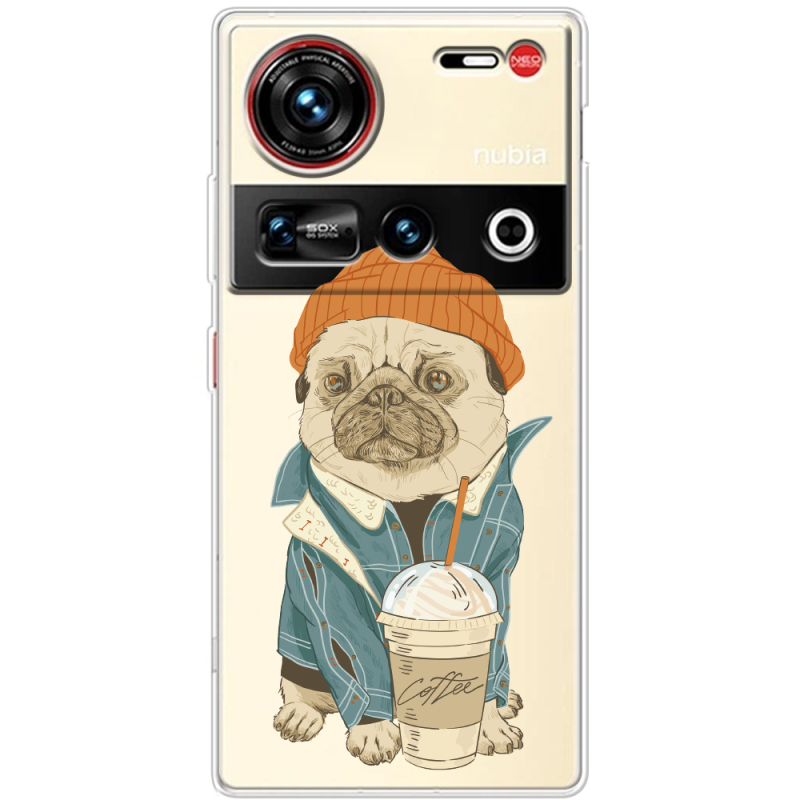 Прозорий чохол BoxFace Nubia Z70 Ultra Dog Coffeeman