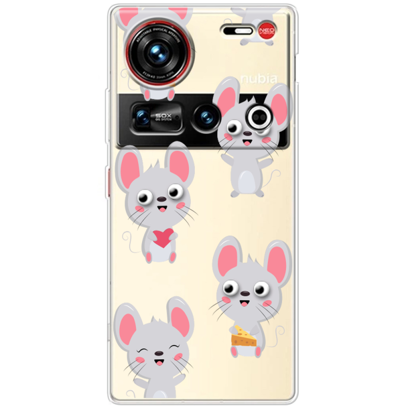 Прозорий чохол BoxFace Nubia Z70 Ultra с 3D-глазками Mouse