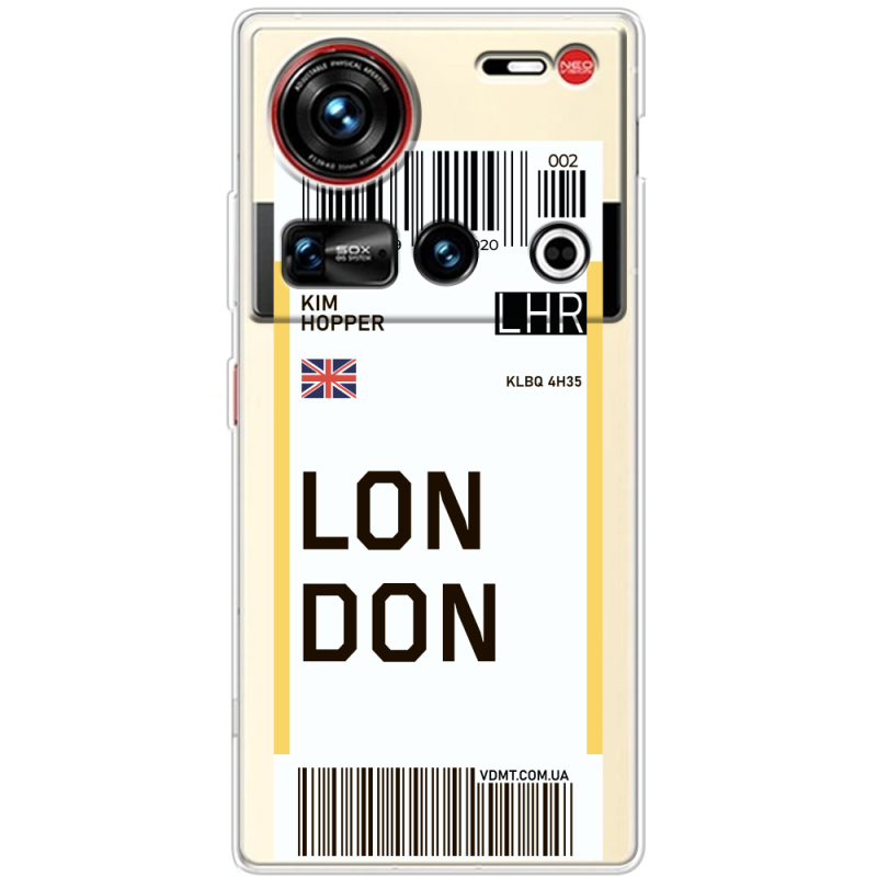 Прозорий чохол BoxFace Nubia Z70 Ultra Ticket London