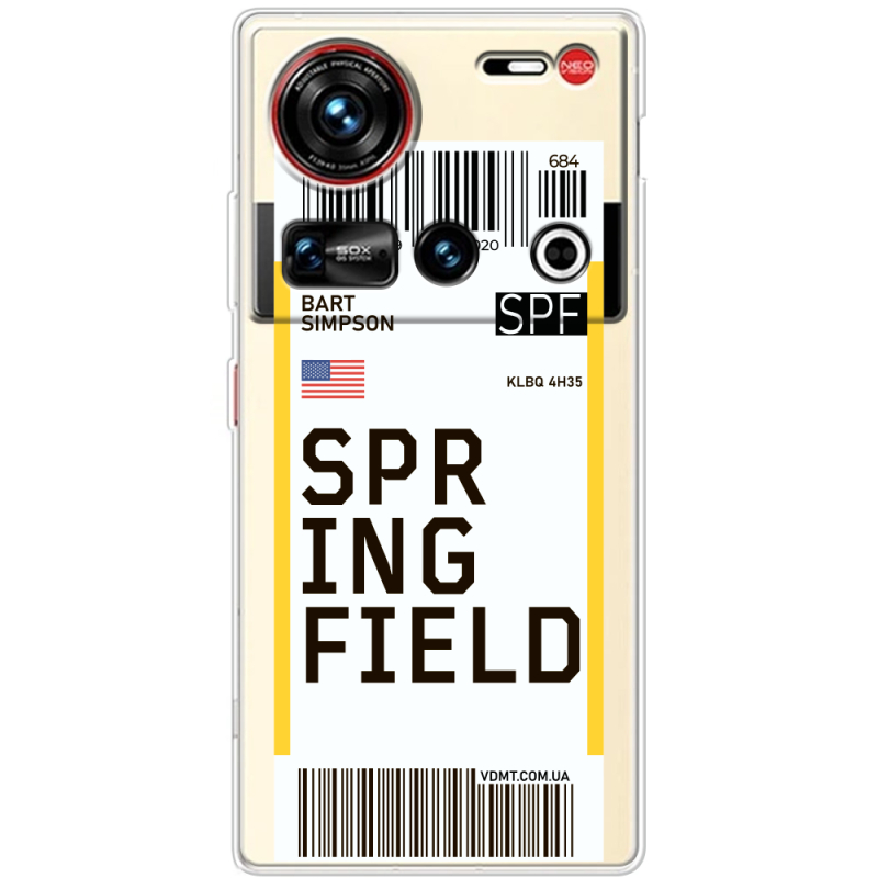 Прозорий чохол BoxFace Nubia Z70 Ultra Ticket Springfield