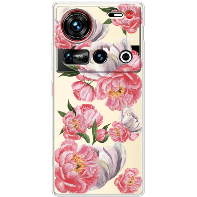 Прозорий чохол BoxFace Nubia Z70 Ultra Peony Watercolor Style