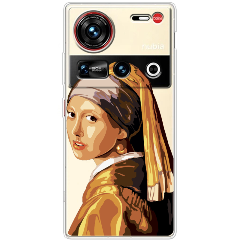 Прозорий чохол BoxFace Nubia Z70 Ultra Девушка с жемчужной серёжкой