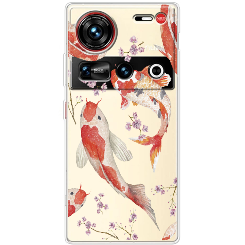 Прозорий чохол BoxFace Nubia Z70 Ultra Japanese Koi Fish