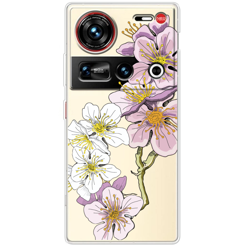 Прозорий чохол BoxFace Nubia Z70 Ultra Cherry Blossom