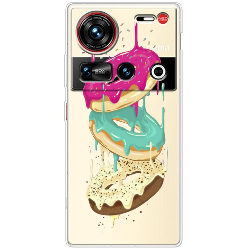 Прозорий чохол BoxFace Nubia Z70 Ultra Donuts