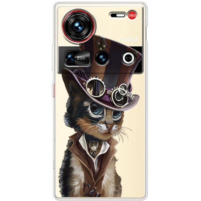 Прозорий чохол BoxFace Nubia Z70 Ultra Steampunk Cat