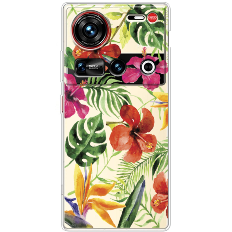 Прозорий чохол BoxFace Nubia Z70 Ultra Tropical Flowers
