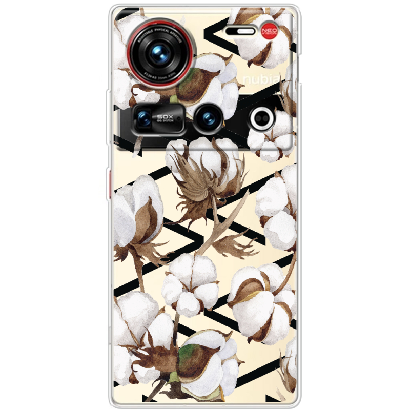 Прозорий чохол BoxFace Nubia Z70 Ultra Cotton flowers