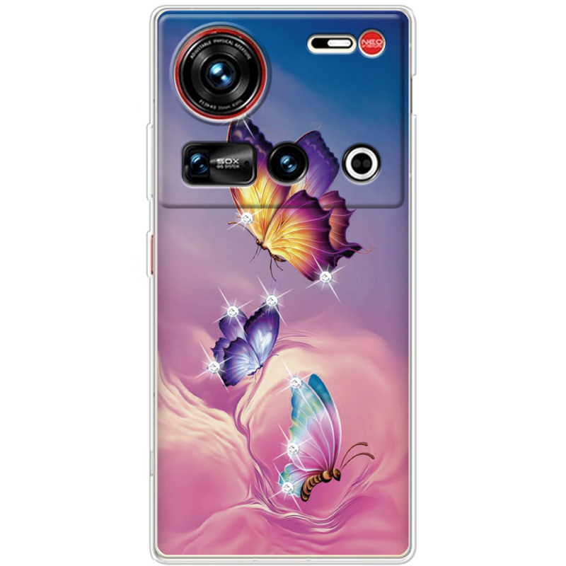Чохол зі стразами Nubia Z70 Ultra Butterflies