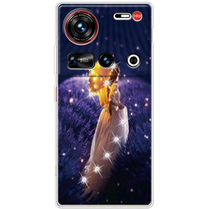 Чохол зі стразами Nubia Z70 Ultra Girl with Umbrella