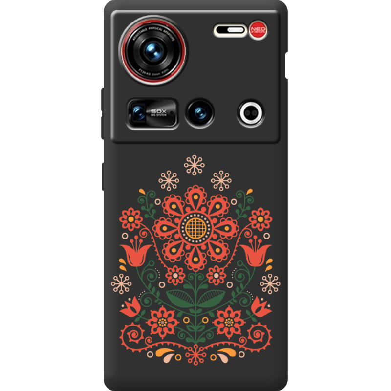 Чорний чохол BoxFace Nubia Z70 Ultra Ukrainian Ornament