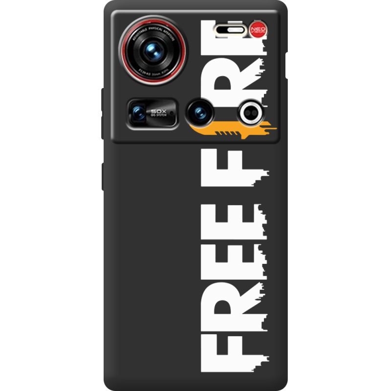 Чорний чохол BoxFace Nubia Z70 Ultra Free Fire White Logo