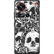 Чорний чохол BoxFace Nubia Z70 Ultra Skull and Roses